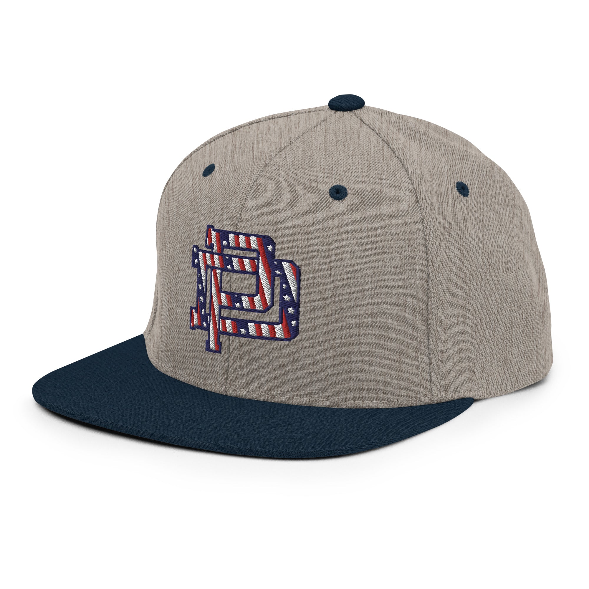 Prodigy Flag Foil PD Monogram Snapback - Heather Gray / Navy Blue - Image 3