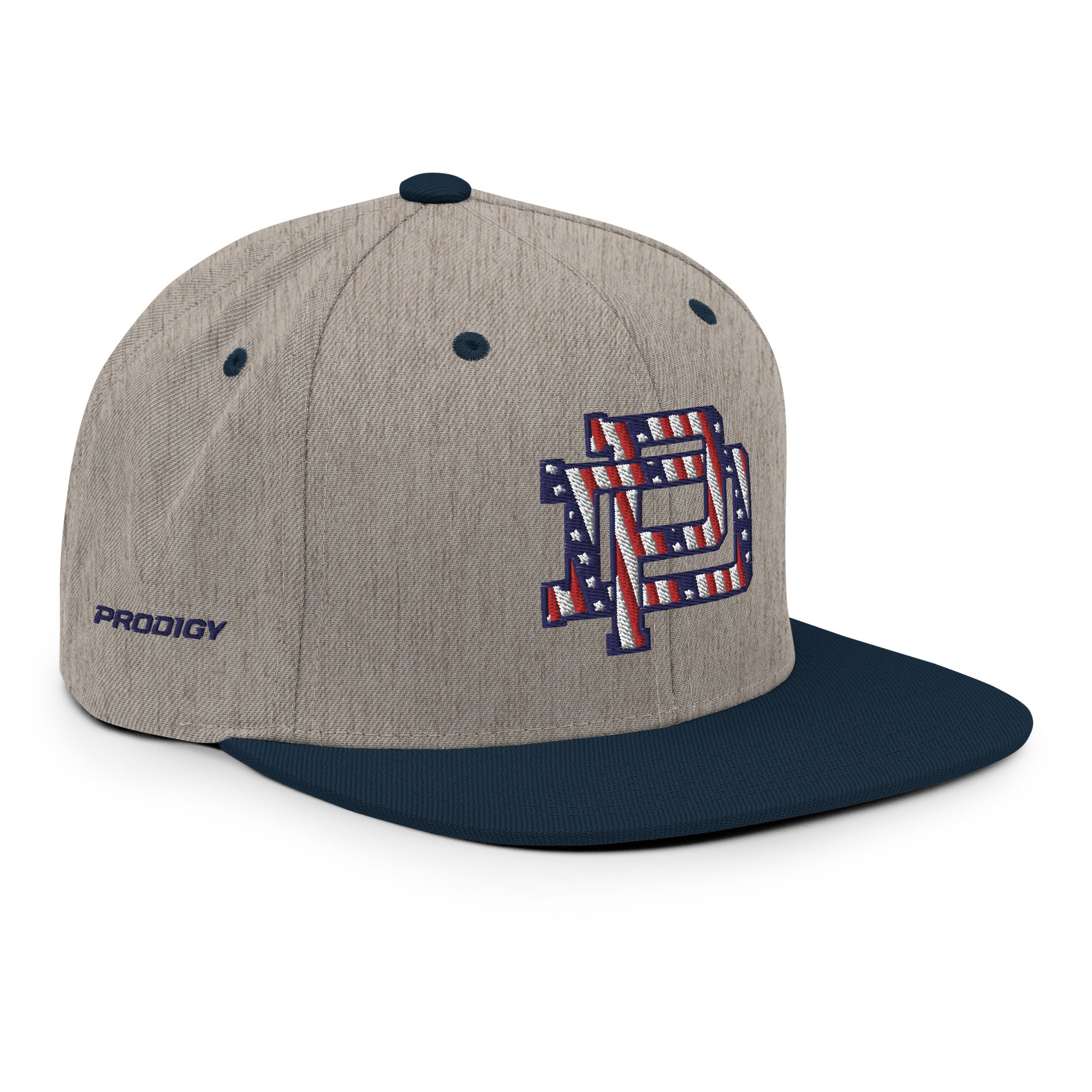 Prodigy Flag Foil PD Monogram Snapback - Heather Gray / Navy Blue - Image 4