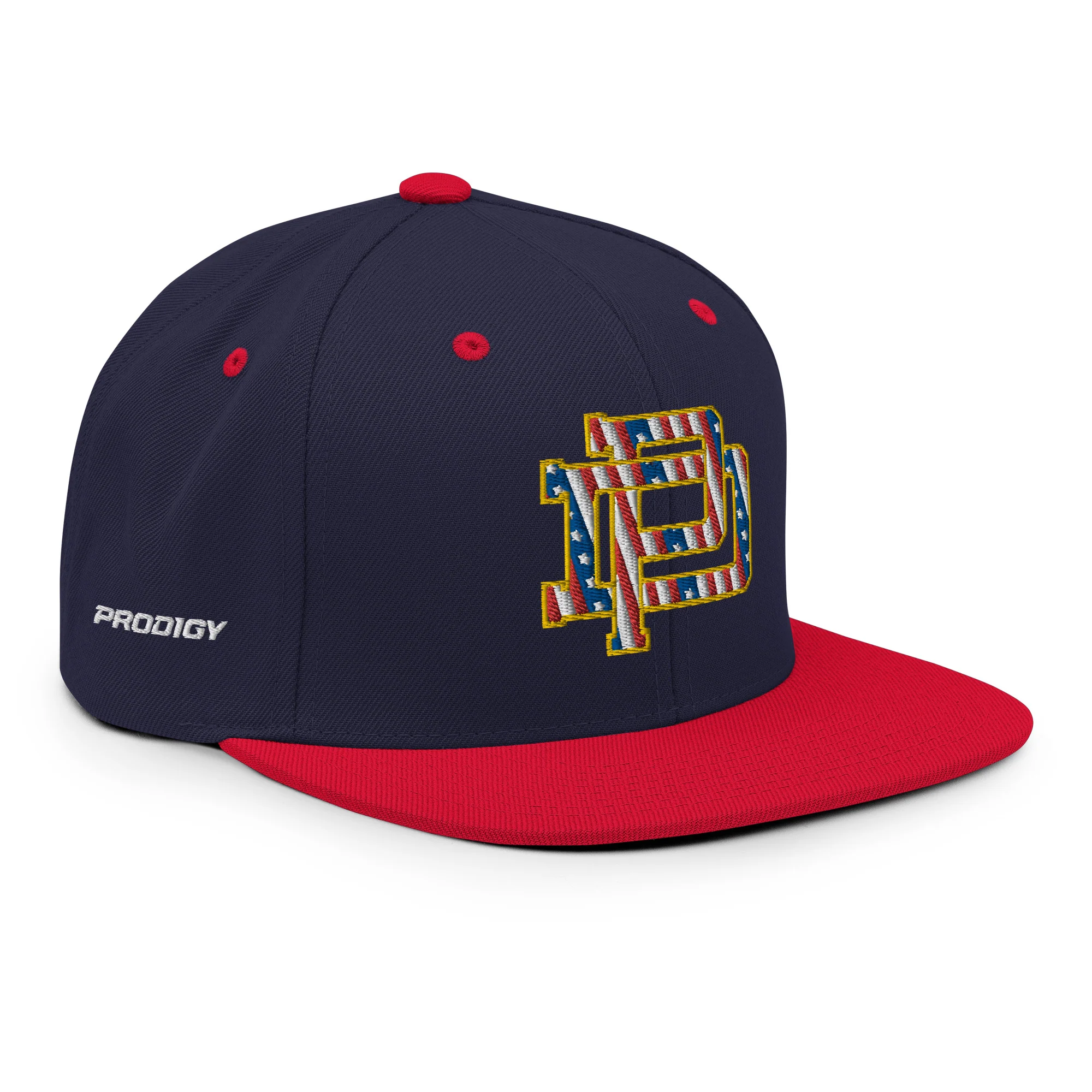 Prodigy Flag Foil PD Monogram Snapback - Navy Blue / Red - Image 4